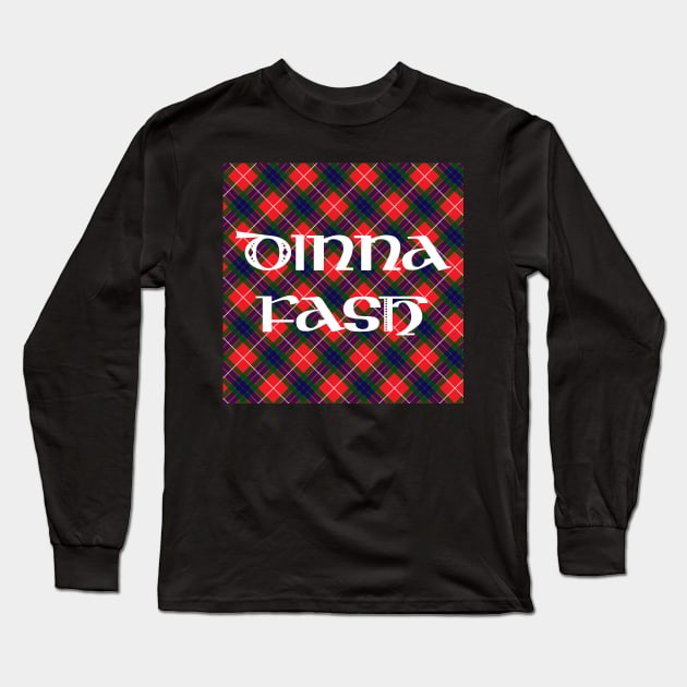 Dinna Fash Outlander Tartan Fancy Square Long Sleeve T-Shirt by GraficBakeHouse